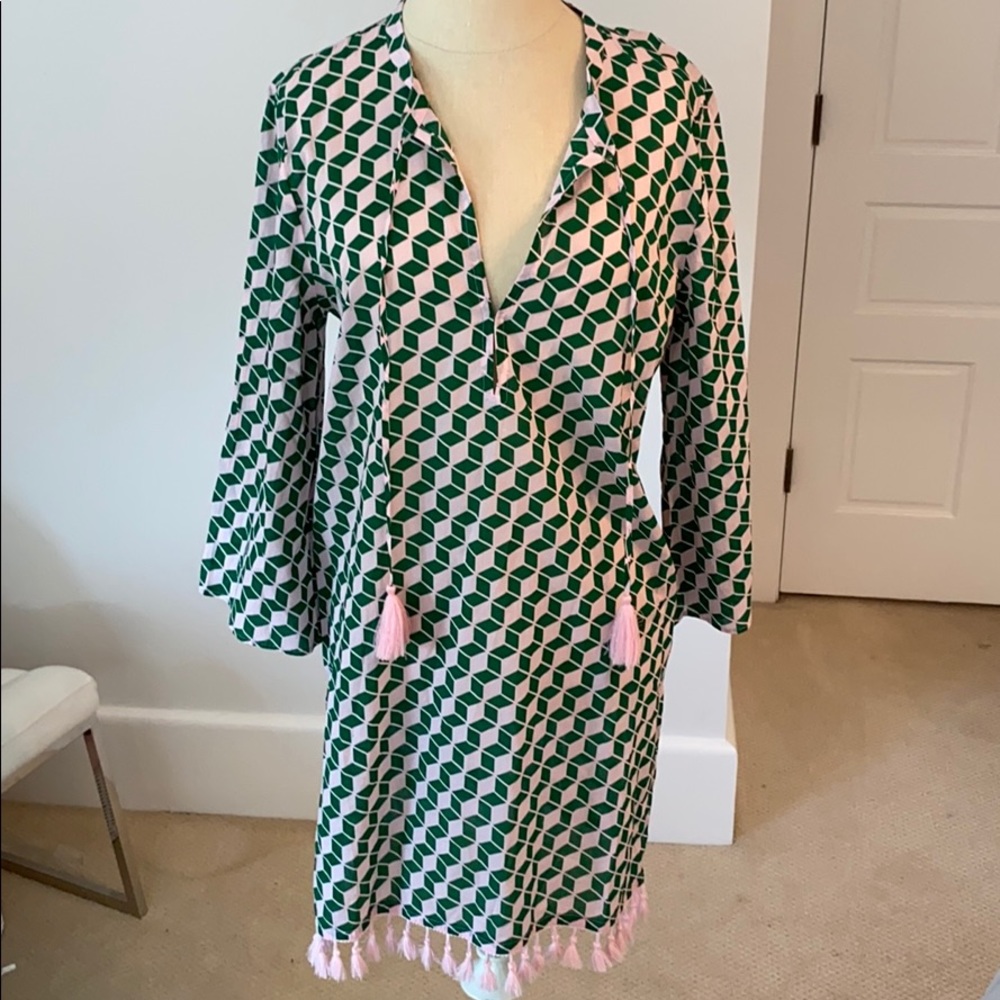 Jcrew pink and green tunic/coverup